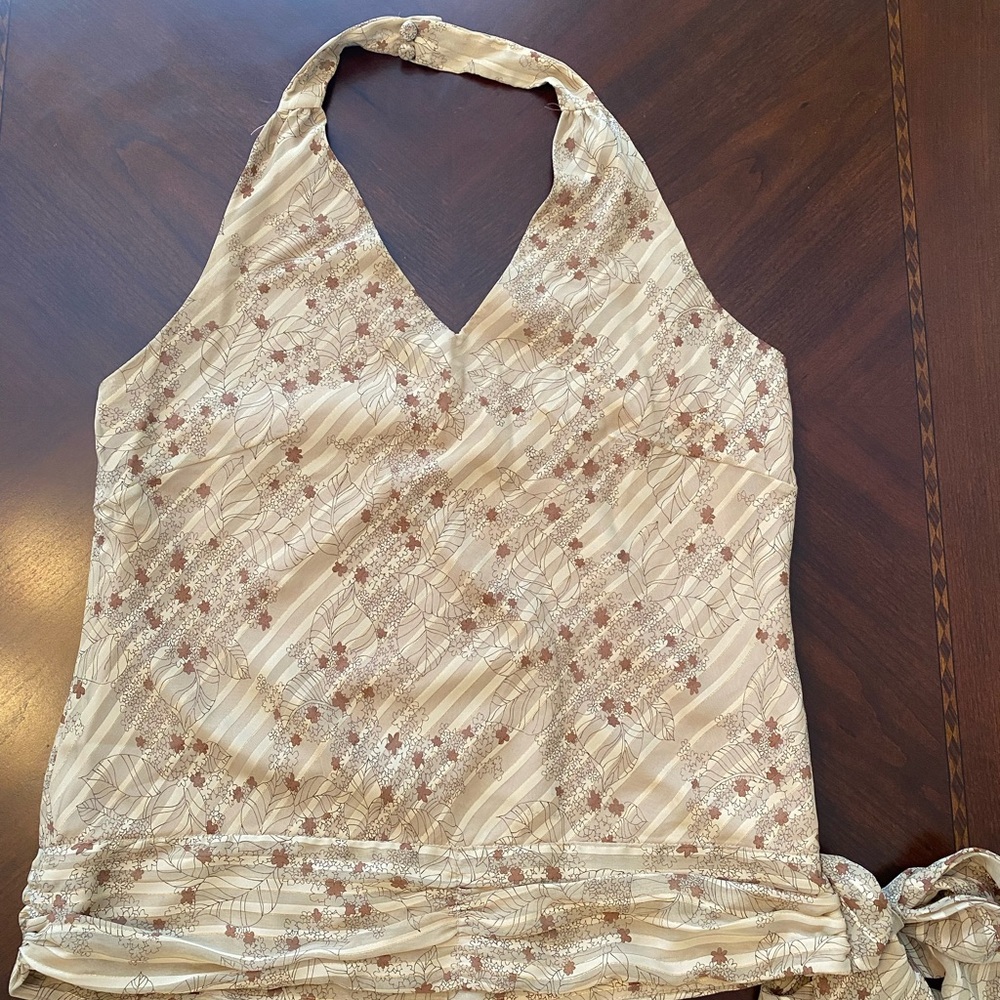 Elegant Cream Halter Top